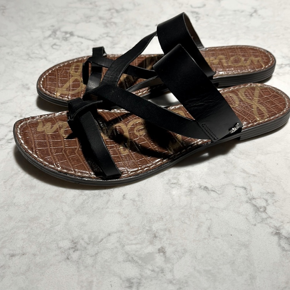 Sam Edelman black leather strap sandals